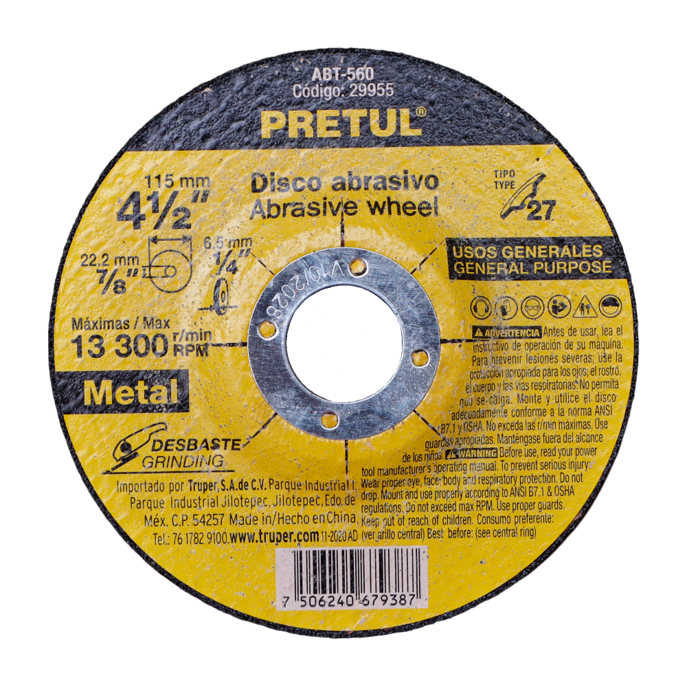 DISCO DE PULIR PRETUL DE 4 1/2"