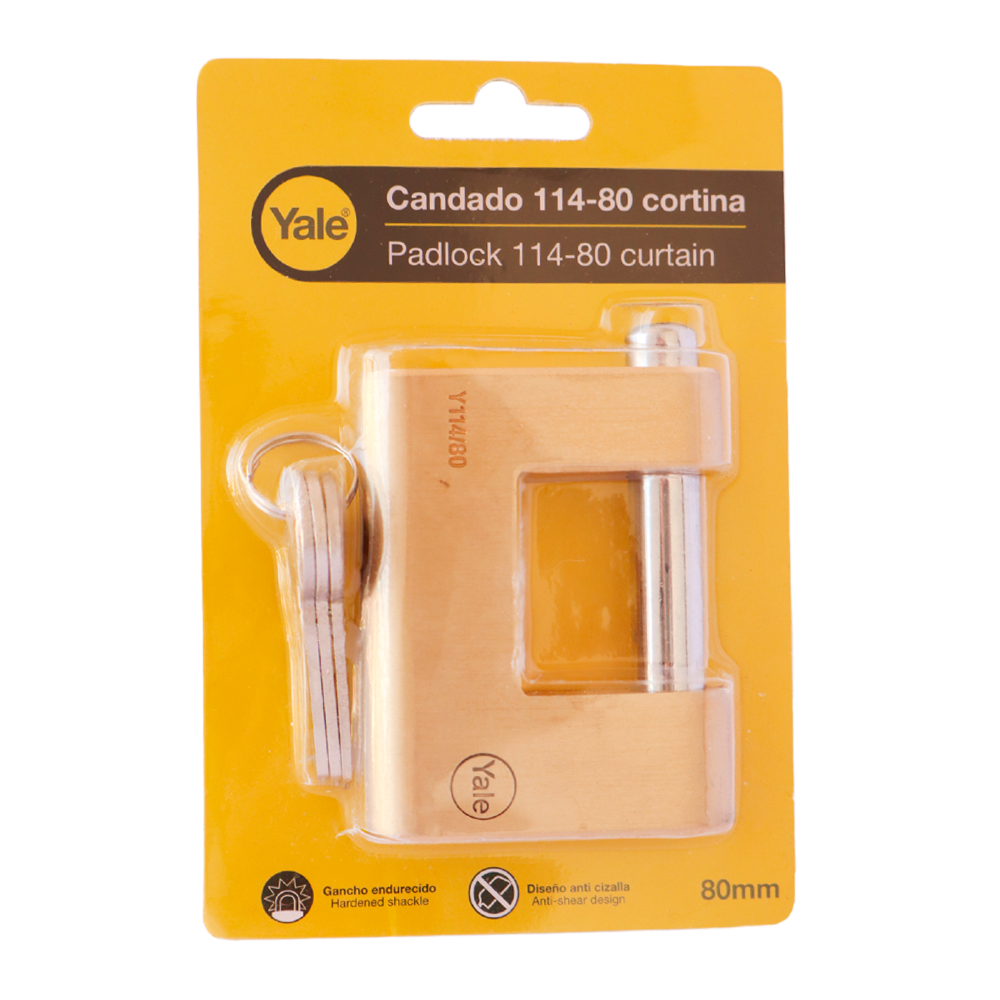 CANDADO CORTINA YALE 80MM - Imagen 2