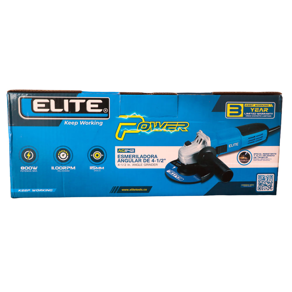 ESMERILADORA ANGULAR 4 1/2" 800W (ELITE) - Imagen 2