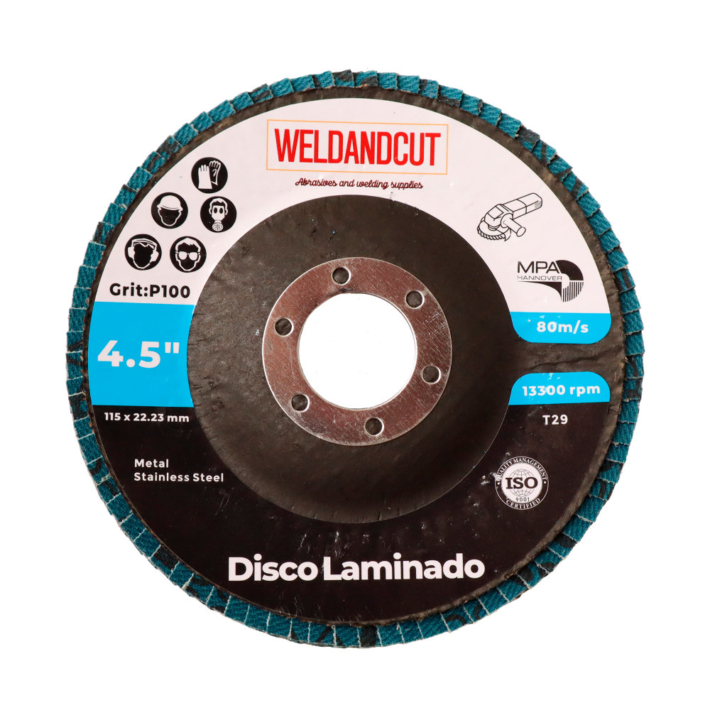 DISCO DE LIJA WELDANCUT GRANO 100 DE 4 1/2"