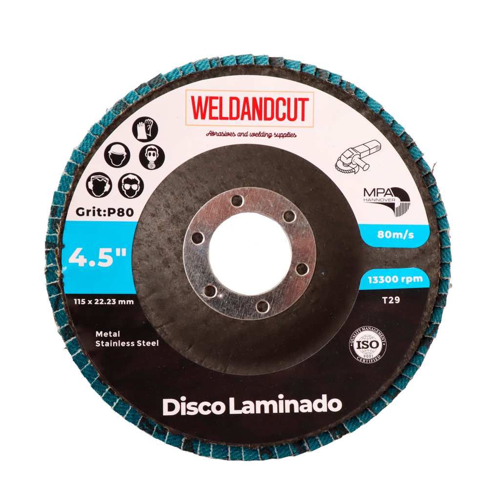 DISCO DE LIJA WELDANCUT GRANO 80 DE 4 1/2"