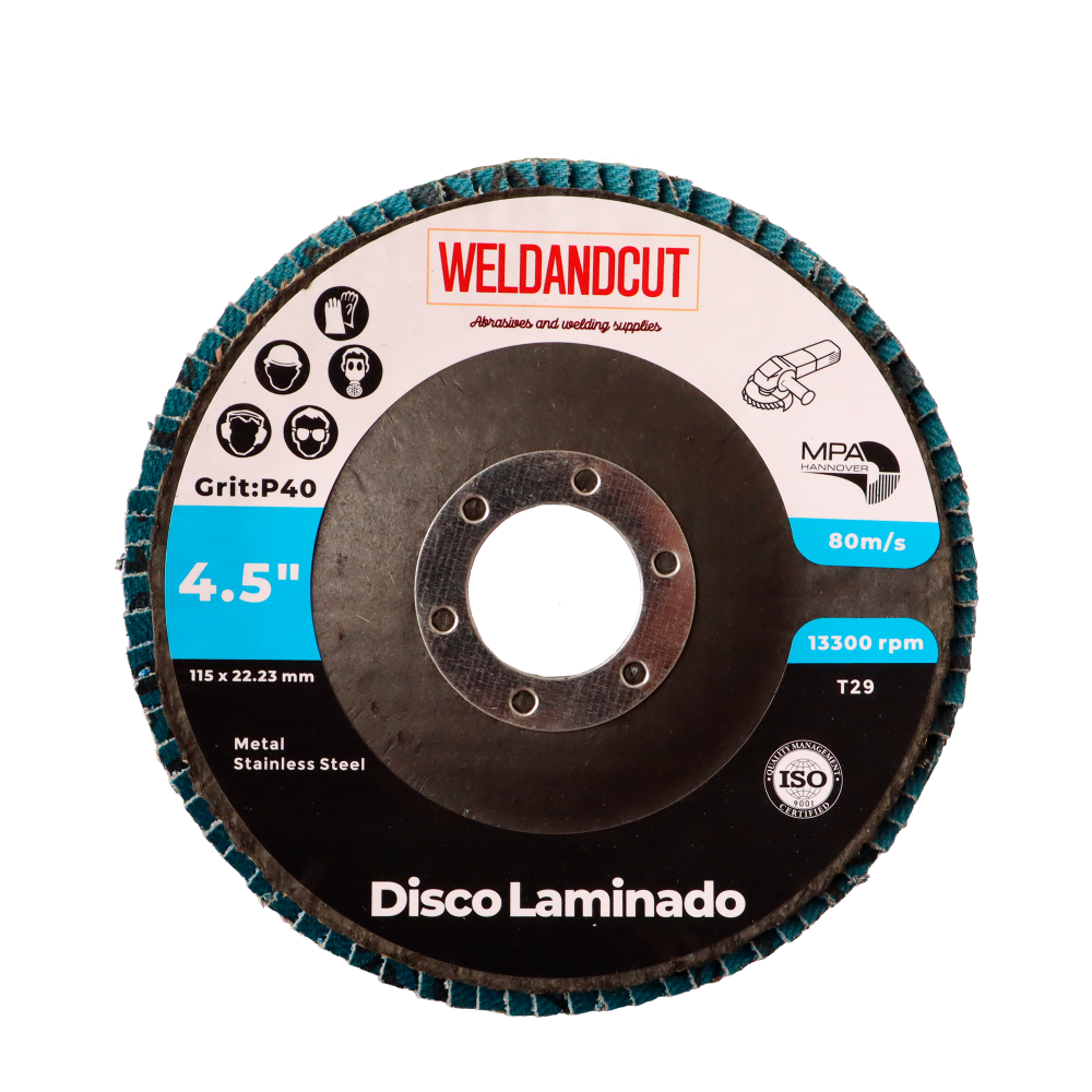 DISCO DE LIJA WELDANCUT GRANO 40 DE 4 1/2"