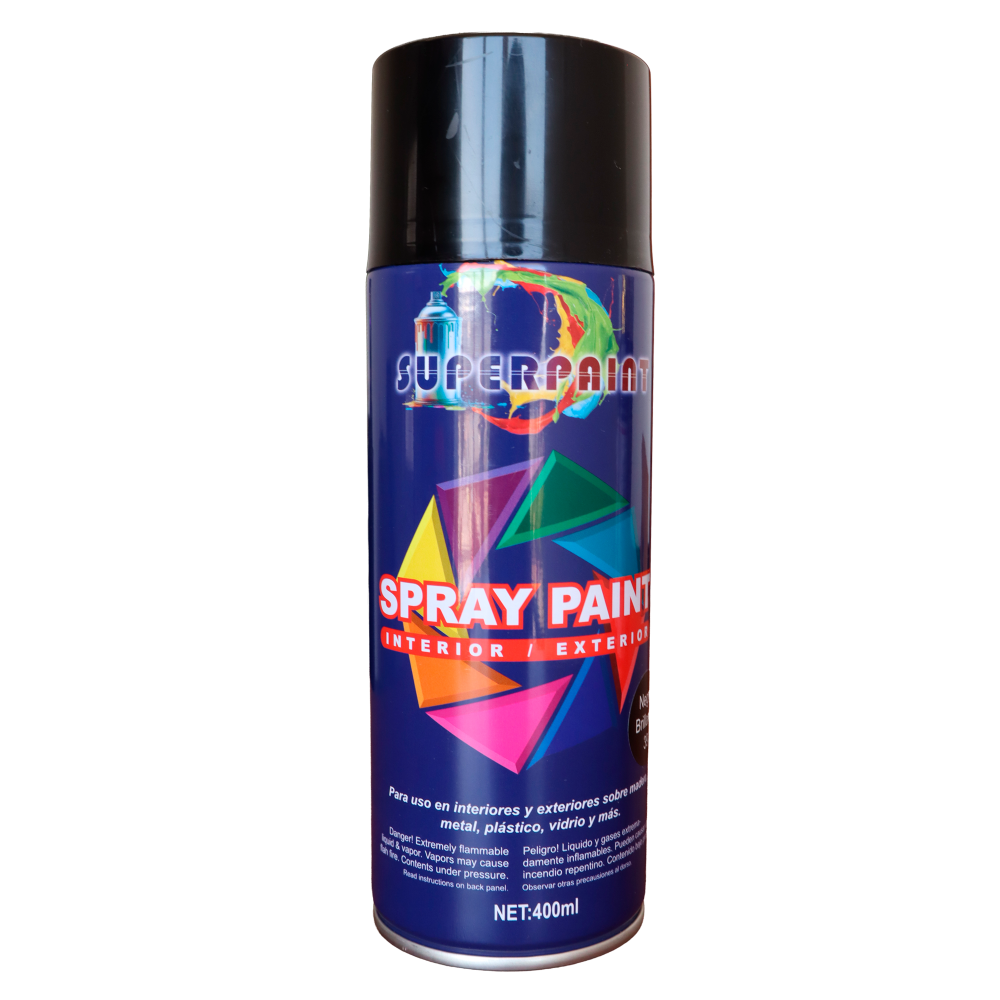 PINTURA SPRAY NEGRO BRILLANTE SUPERPAINT 400ML
