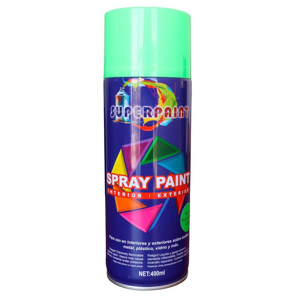 PINTURA SPRAY VERDE FLORECENTE SUPERPAINT 400ML