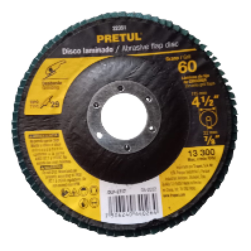DISCO DE LIJA PRETUM DE 4 1/2" GRANO 60
