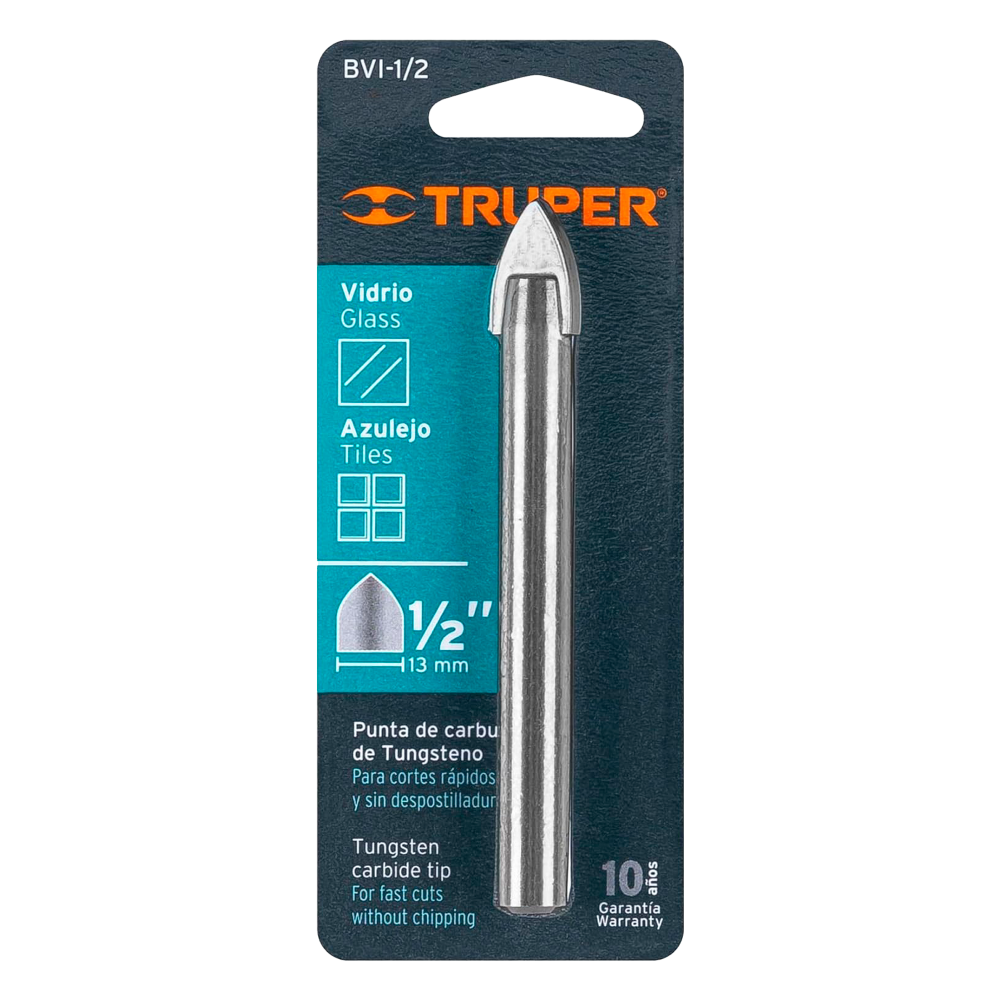 BROCA PARA VIDRIOS Y AZULEJOS DE 1/2 MARCA TRUPER