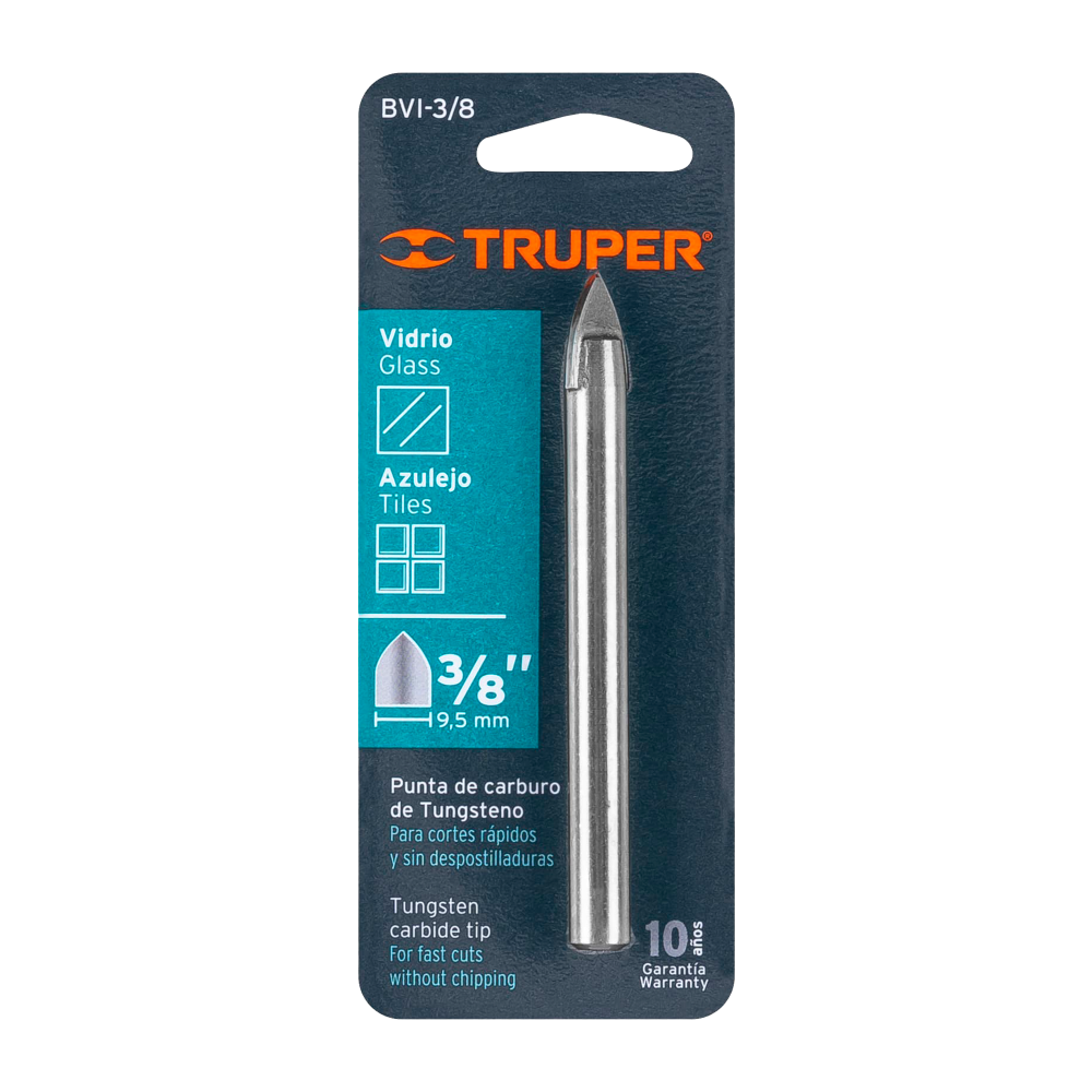 BROCA PARA VIDRIOS Y AZULEJOS DE 3/8 MARCA TRUPER