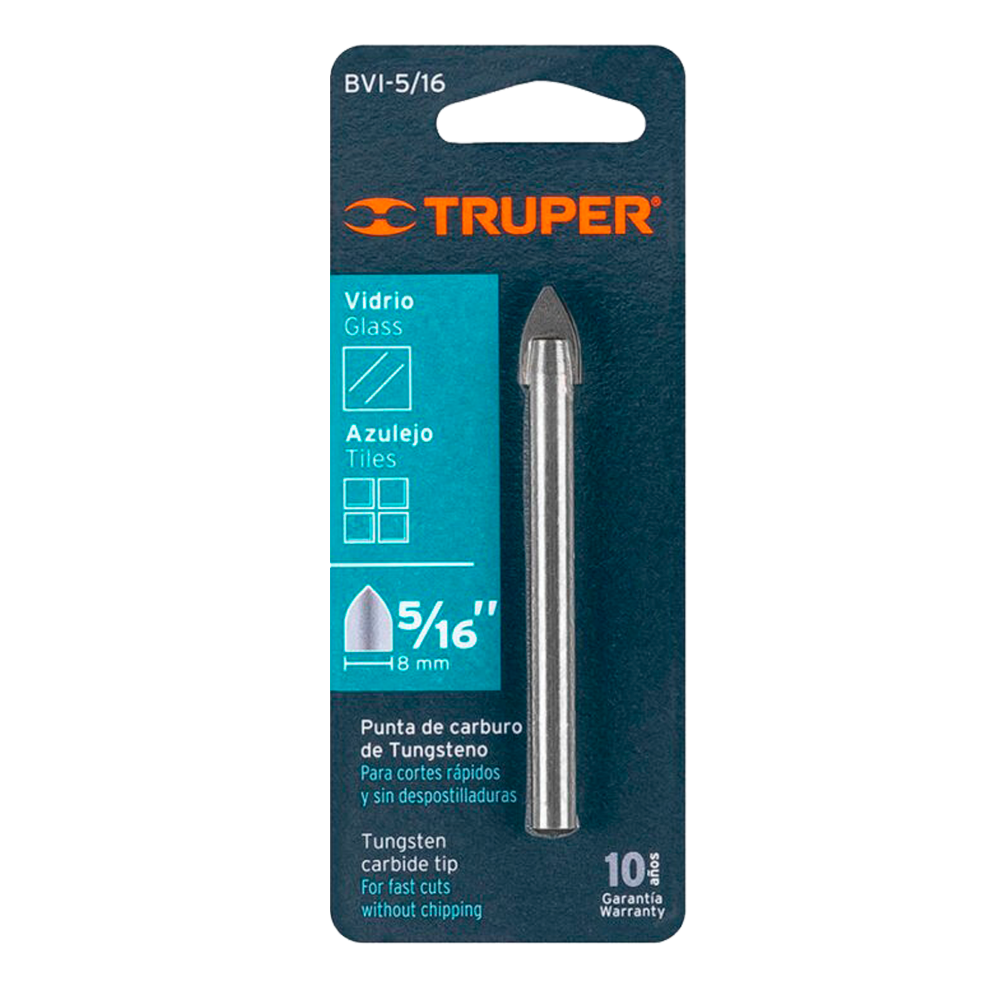 BROCA PARA VIDRIOS Y AZULEJOS DE 5/16 MARCA TRUPER