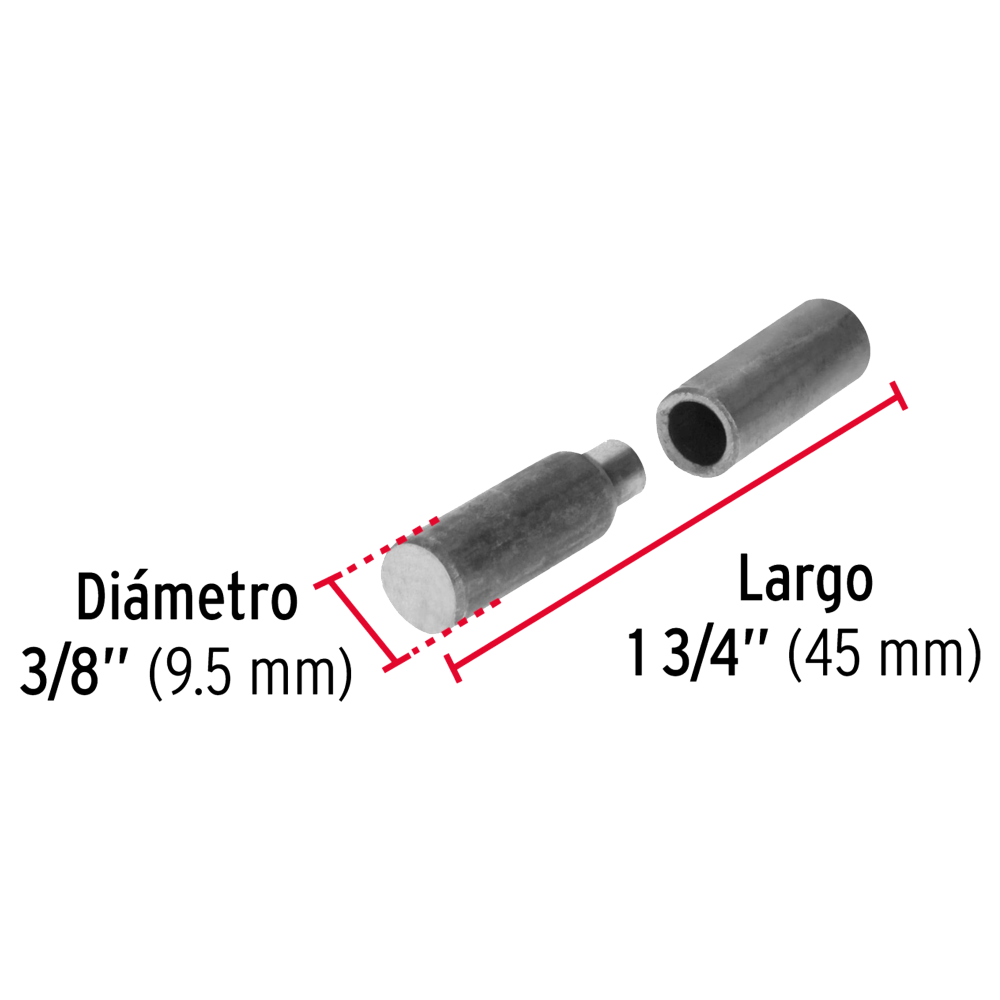 BISAGRAS TUBULARES SOLDABLES DE 3/8 x 1 3/4 MARCA HERMEX  - Imagen 2