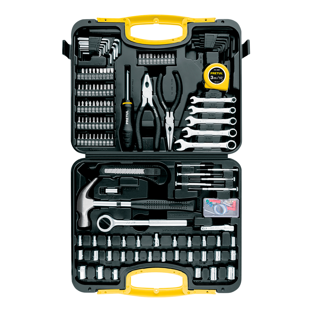 JUEGO DE 133 HERRAMIENTAS MARCA PRETUL 
