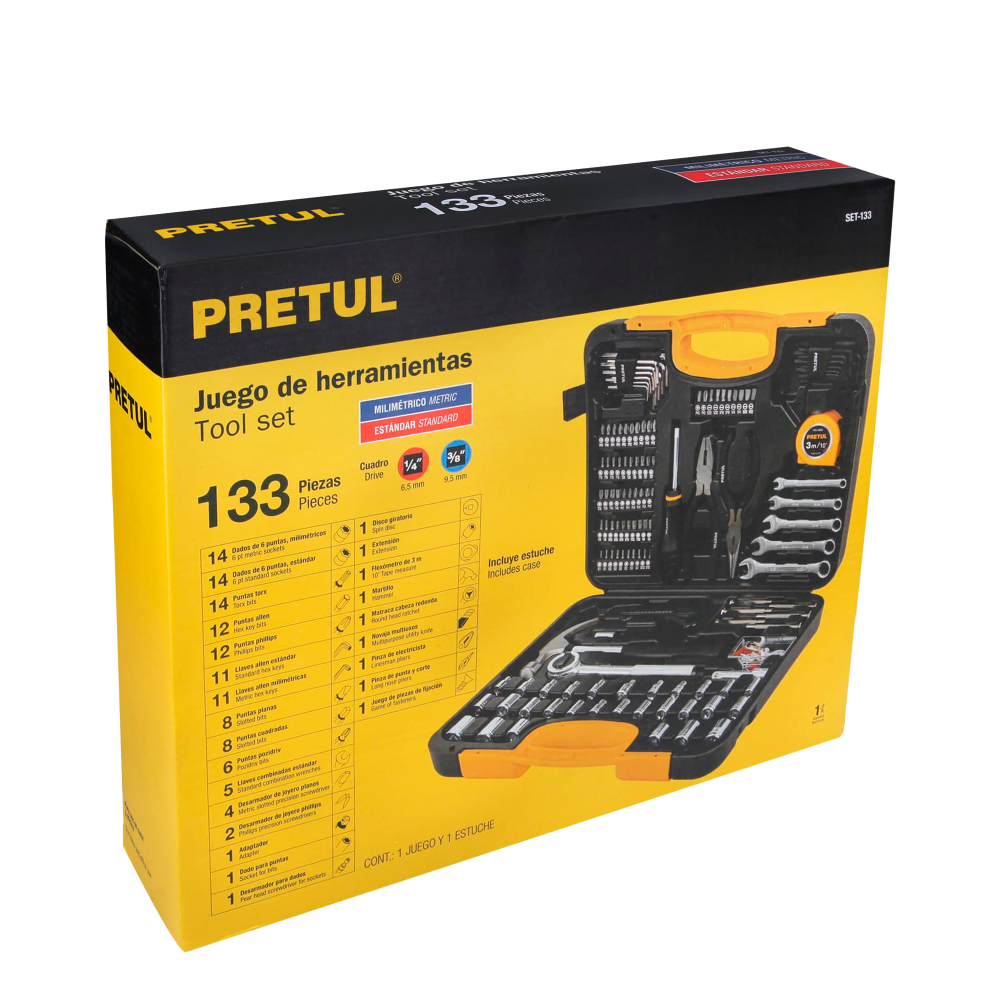 JUEGO DE 133 HERRAMIENTAS MARCA PRETUL  - Imagen 2