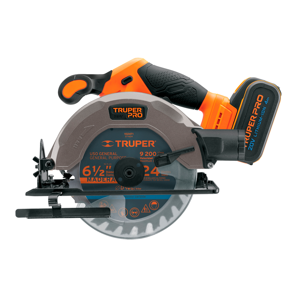 CIERRA CIRCULAR 6 1/2", 20V, 1 BATERIA, TRUPER PRO 