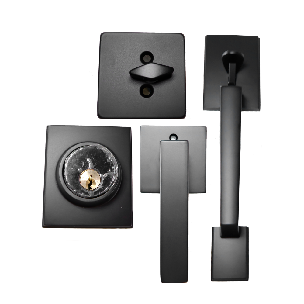 KIT DE CHAPA CUADRADA  NEGRO MARCA FIORE 