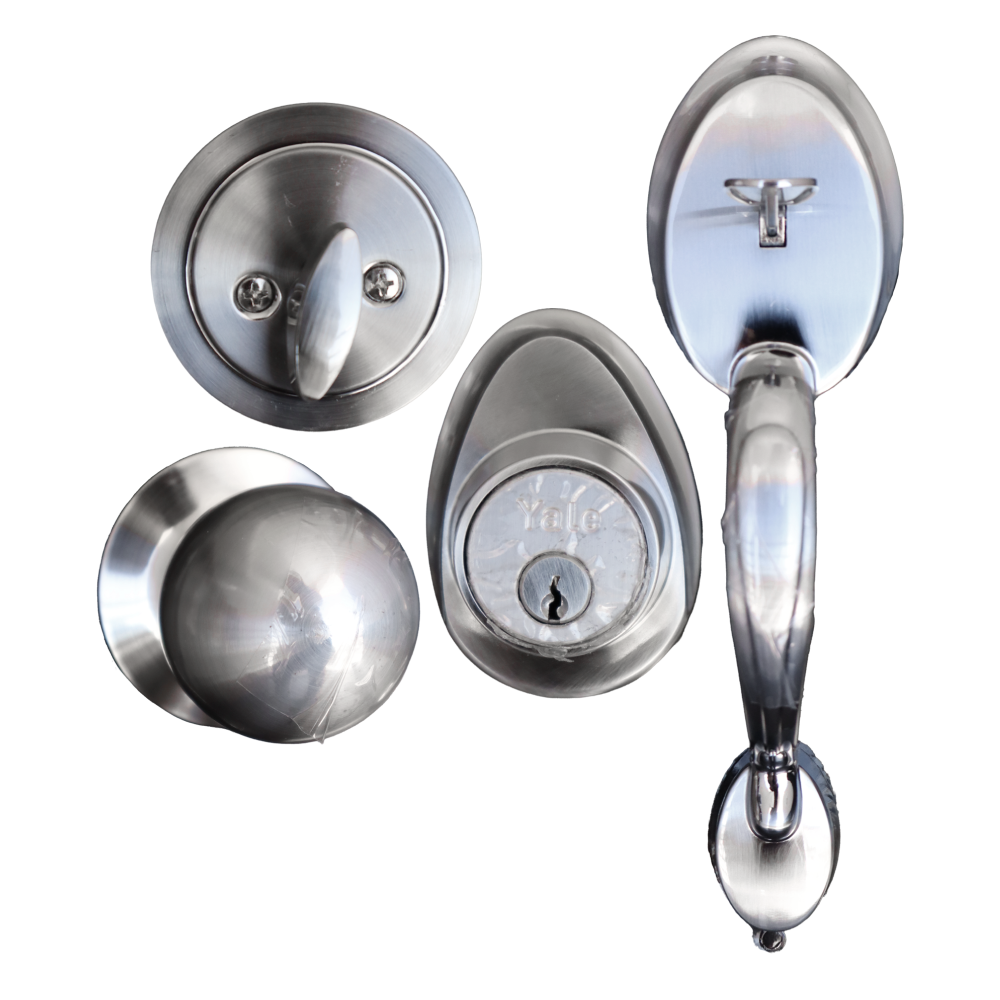 KIT CHAPA YALE DE ENTRADA PRINCIPAL SKU0008991 (PLATEADO OVALADO)