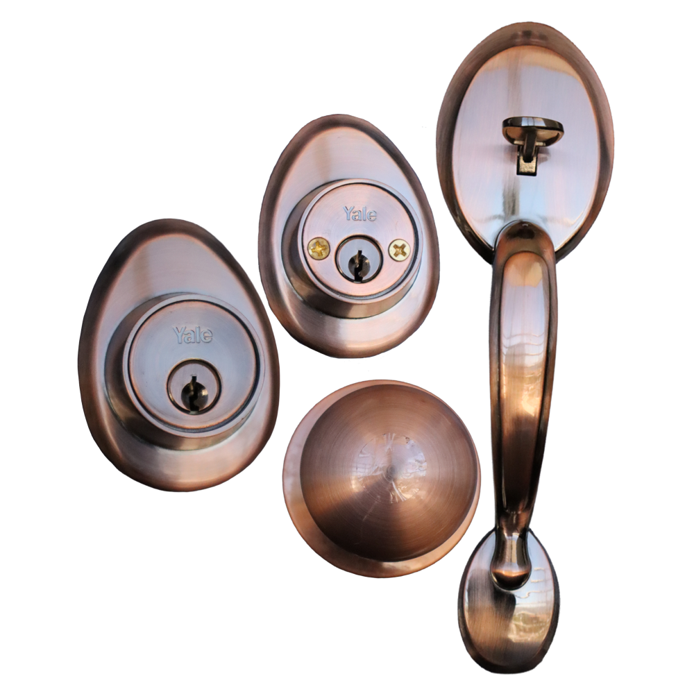 KIT CHAPA YALE DE ENTRADA PRINCIPAL SKU0010677 (BRONCE)